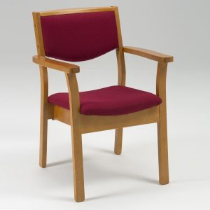 High Stacking Wooden Upholstered Chair