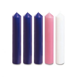 12″ X 2″ Advent Candles (3 Purple,1 Pink & 1 White)