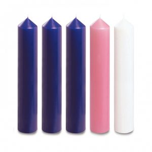15″ X 2″ Advent Candles O/D (3 Purple,1 Pink & 1 White)